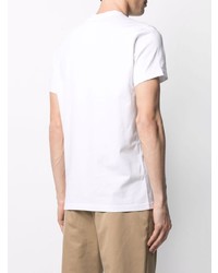 Мужская бело-черная футболка с круглым вырезом с принтом от Aspesi