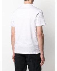 Мужская бело-черная футболка с круглым вырезом с принтом от Brioni