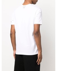 Мужская бело-черная футболка с круглым вырезом с принтом от Paul & Shark