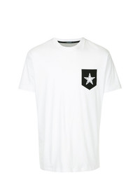 Мужская бело-черная футболка с круглым вырезом с принтом от GUILD PRIME