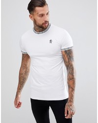 Мужская бело-черная футболка с круглым вырезом с принтом от Gym King