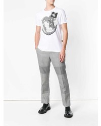 Мужская бело-черная футболка с круглым вырезом с принтом от Vivienne Westwood Anglomania