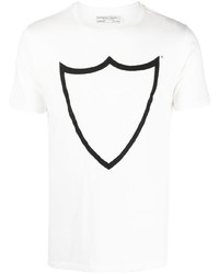 Мужская бело-черная футболка с круглым вырезом с принтом от Htc Los Angeles