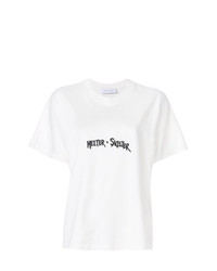 Женская бело-черная футболка с круглым вырезом с принтом от IRO