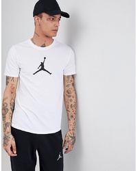 Мужская бело-черная футболка с круглым вырезом с принтом от Jordan