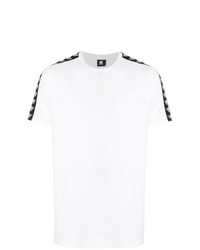 Мужская бело-черная футболка с круглым вырезом с принтом от Kappa Kontroll