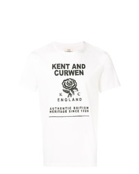 Мужская бело-черная футболка с круглым вырезом с принтом от Kent & Curwen