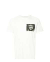 Мужская бело-черная футболка с круглым вырезом с принтом от Kent & Curwen