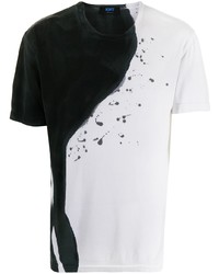 Мужская бело-черная футболка с круглым вырезом с принтом от Kiton