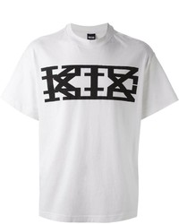 Мужская бело-черная футболка с круглым вырезом с принтом от Kokon To Zai