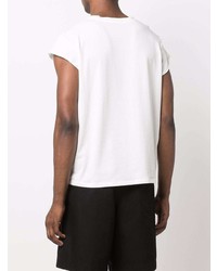 Мужская бело-черная футболка с круглым вырезом с принтом от 424