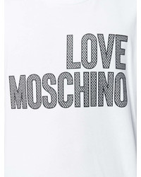 Мужская бело-черная футболка с круглым вырезом с принтом от Love Moschino