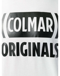 Мужская бело-черная футболка с круглым вырезом с принтом от Colmar