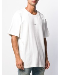 Мужская бело-черная футболка с круглым вырезом с принтом от Represent