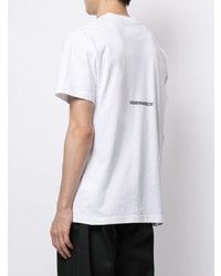 Мужская бело-черная футболка с круглым вырезом с принтом от Izzue