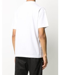 Мужская бело-черная футболка с круглым вырезом с принтом от Palm Angels