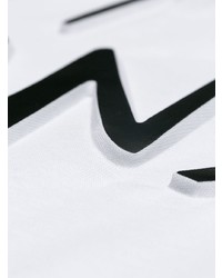 Мужская бело-черная футболка с круглым вырезом с принтом от Versace Jeans