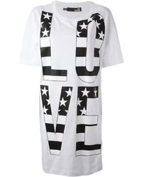 Женская бело-черная футболка с круглым вырезом с принтом от Love Moschino