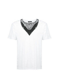 Мужская бело-черная футболка с круглым вырезом с принтом от Loveless