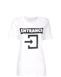 Женская бело-черная футболка с круглым вырезом с принтом от Manokhi