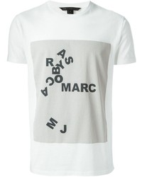 Мужская бело-черная футболка с круглым вырезом с принтом от Marc by Marc Jacobs