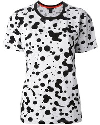 Женская бело-черная футболка с круглым вырезом с принтом от Marc by Marc Jacobs