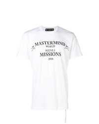 Мужская бело-черная футболка с круглым вырезом с принтом от Mastermind Japan