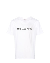 Мужская бело-черная футболка с круглым вырезом с принтом от MICHAEL Michael Kors