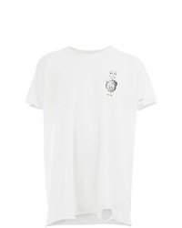 Мужская бело-черная футболка с круглым вырезом с принтом от Mjb