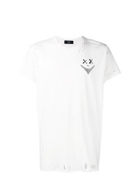 Мужская бело-черная футболка с круглым вырезом с принтом от Mjb