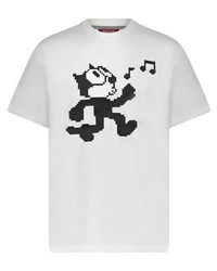 Мужская бело-черная футболка с круглым вырезом с принтом от Mostly Heard Rarely Seen 8-Bit