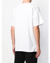 Мужская бело-черная футболка с круглым вырезом с принтом от Pam Perks And Mini