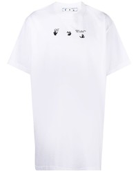 Мужская бело-черная футболка с круглым вырезом с принтом от Off-White