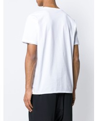 Мужская бело-черная футболка с круглым вырезом с принтом от Inês Torcato