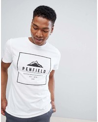 Мужская бело-черная футболка с круглым вырезом с принтом от Penfield