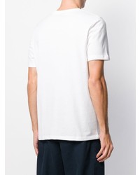 Мужская бело-черная футболка с круглым вырезом с принтом от ECOALF