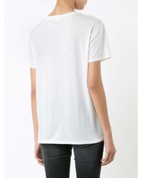 Женская бело-черная футболка с круглым вырезом с принтом от R 13