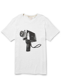 Мужская бело-черная футболка с круглым вырезом с принтом от Rag and Bone