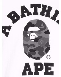 Мужская бело-черная футболка с круглым вырезом с принтом от A Bathing Ape