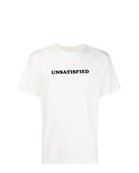 Мужская бело-черная футболка с круглым вырезом с принтом от Satisfy