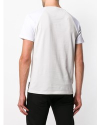Мужская бело-черная футболка с круглым вырезом с принтом от Fendi