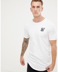 Мужская бело-черная футболка с круглым вырезом с принтом от Siksilk
