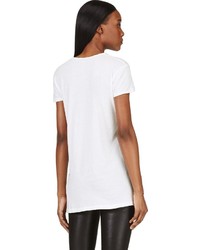 Женская бело-черная футболка с круглым вырезом с принтом от Damir Doma