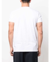 Мужская бело-черная футболка с круглым вырезом с принтом от Aspesi