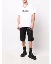 Мужская бело-черная футболка с круглым вырезом с принтом от VTMNTS