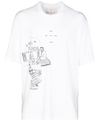 Мужская бело-черная футболка с круглым вырезом с принтом от Song For The Mute