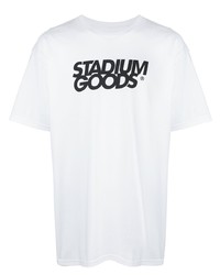 Мужская бело-черная футболка с круглым вырезом с принтом от Stadium Goods