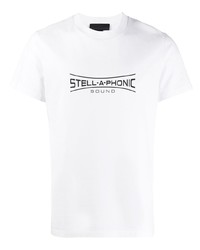 Мужская бело-черная футболка с круглым вырезом с принтом от Stella McCartney