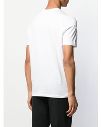 Мужская бело-черная футболка с круглым вырезом с принтом от Emporio Armani