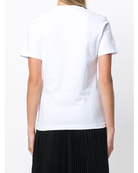 Женская бело-черная футболка с круглым вырезом с принтом от Amen